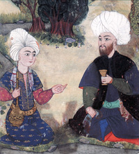 Ottoman poet Figani and his cup-bearer, ca. 1532.